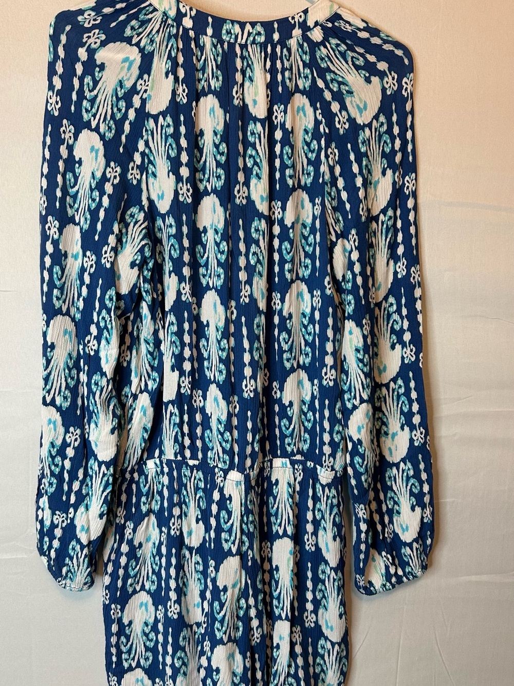 Lilly Pulitzer Elsa Romper Women's S Long Sleeve Indigo Get In Line Blue 70 - Picture 5 of 6